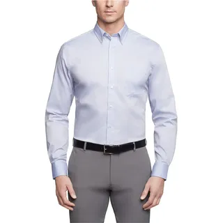 Van Heusen Herren Kleid Hemd Regular Fit Pinpoint Solid, blau, 39 cm Hals 86 cm- 89 cm Ärmel
