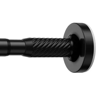 AIZESI Gardinenstange Ohne Bohren 100-230 cm Ø 25 mm, Teleskopstange zum Klemmen - Verstellbare Vorhangstange für Fenster, Dusche, Balkon (Schwarz)