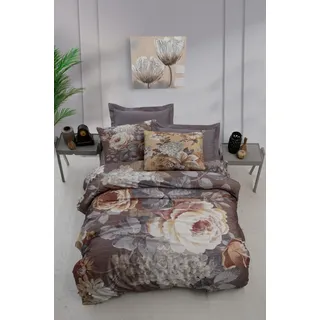 L'Essentiel Linge de Maison, 469, King-Size-Bettbezug-Set (FR), Grau, 100 % POLYESTER-MICROSATIN, 240 x 220 cm - Grau, Braun