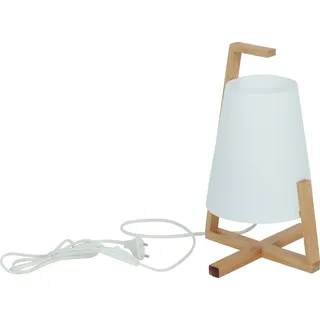 Tischleuchte, Bambus, Weiß, H 32 cm - Weiß