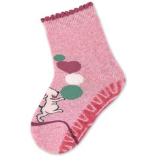 Sterntaler Baby Mädchen Fliesen Socken Baby Glitzer-Flitzer Soft Maus Strümpfe - Fliesen Rutsch Socken Baby - mit Vollplüsch - rosa meliert, 26