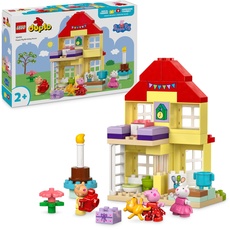 LEGO DUPLO Peppa Wutz Geburtstagshaus: kreatives Spielzeug mit 3 Figuren, Spielzeughaus zum Bauen und Umbauen für Kinder ab 2 Jahren, Jungen und Mädchen, Geschenk für Kleinkinder 10433
