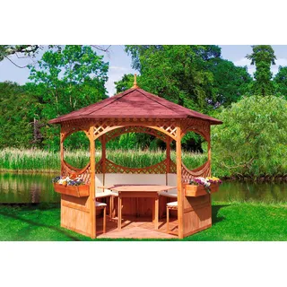 promadino Garten-Essgruppe für Pavillon Palma, BxTxH: 132x116x72 cm, braun
