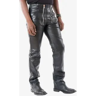 Tschul Zimmermann Zunfthose Lederhose Rind Nappa – Schwarz / 42