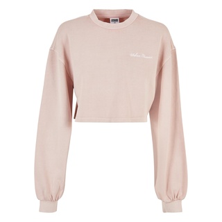 Urban Classics Damen TB5461-Ladies Cropped Small Embroidery Terry Crewneck Sweatshirt, pink, S