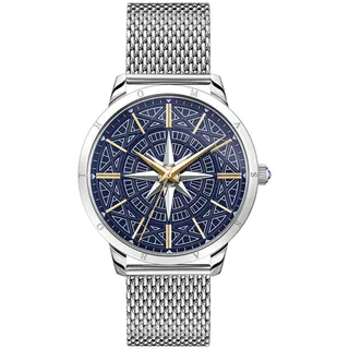 THOMAS SABO Quarzuhr »REBEL SPIRIT KOMPASS« Armbanduhr,Damen,Herren,Onyx- oder Lapislazuli-Steine,Edelstahlarmband, silberfarben