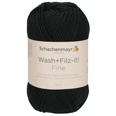 Bild Schachenmayr Wash+Filz-It! Fine, 50G black Filzgarne