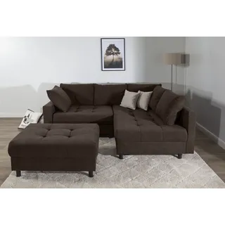 Collection AB »Toni L-Form, B: 215 cm« mit Hocker, 2 Zierkissen, Federkern,