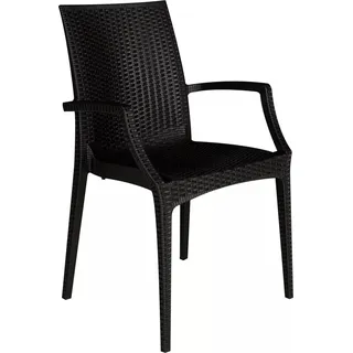 Grandsoleil - Rattan‐Sessel Bistrot – Anthrazit - Bunt