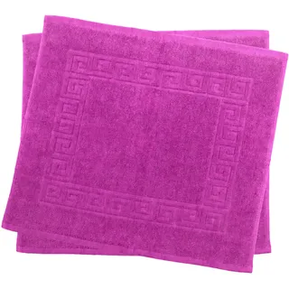 Julie Julsen 2er Pack 50 x 40 cm Badvorleger in Premium Qualität 900 gm2 in aktuellen Farben und 4 Größen aus Baumwolle Badematte Badteppich Duschvorleger Design Spirale Pink
