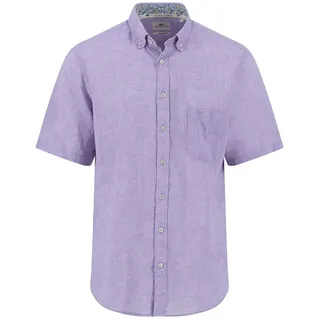 Fynch Hatton Summer Linen Kurzarmhemd - Light Purple - XL