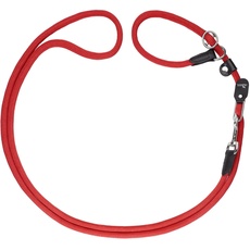 HUNTER Freestyle Retrieverleine, Tau, mit integrierter Halsung, robust, wetterfest, 1,0/260 cm, rot