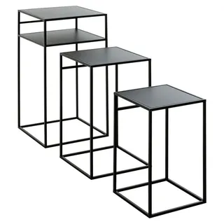 Haku-Möbel Beistelltisch H25508 Metall schwarz 3er Set