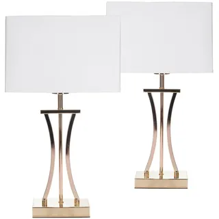Brubaker Tischlampe Gold Weiß 2 St.