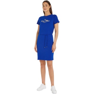 Tommy Hilfiger Damen T-Shirt Kleid Regular-Fit Knielang, Blau (Ultra Blue), M