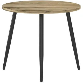 Ambia Garden Gartentisch , Akaziefarben , Holz, Metall , Akazie , vollmassiv , rund , 100x100x76 cm , FSC 100% , wetterfest , Holzmöbel, Holztische, Gartentische Holz