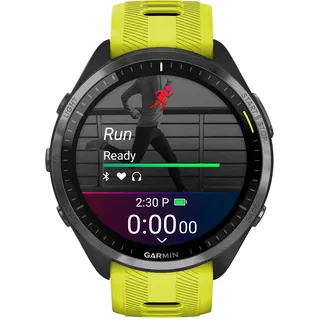 Garmin Forerunner 965 BT 47,1 mm Titaniumgehäuse schwarz Silikonarmband gelb OneSize