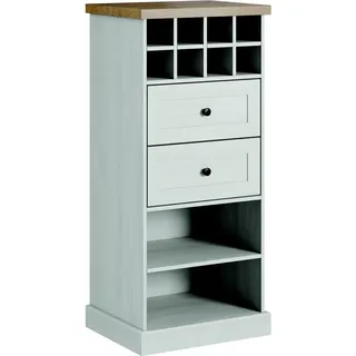 Landhaus Weiss Schrank Kommode Lowboard Anrichte Holz Buffet Kommoden Sideboard - Weiß