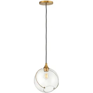 Elstead Lighting Hängeleuchte , Messingfarben , Metall, Glas , 37 cm , Grüner Punkt, RoHS , höhenverstellbar , Lampen & Leuchten, Leuchtenserien
