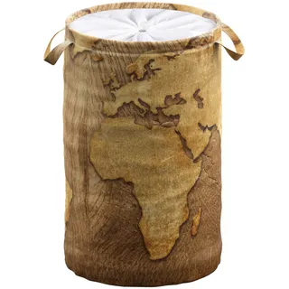 Sanilo Wäschekorb »World Map« 60 Liter, faltbar, mit Sichtschutz, braun