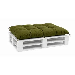 VBChome Palettenkissen für Europaletten Möbel Palettenauflage Garten Balkon 12 Farben mit Schaumstoffflocken Füllung Olive Sitzkissen 120 x 80 cm - Olive
