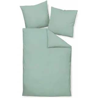 Janine Design Seersucker-Bettwäsche-Garnitur 125 PIANO Farbe rauchgrün Größe 155x220 + 80x80 - Grün