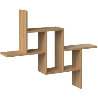Selsey Fiesta Moderne Wandregale 73,5 x 90 x 15 cm, asymmetrisches Design aus handgefertigter Eiche, 6 Fächer, für Wohnzimmer, Büro, Schlafzimmer, erhältlich in 3 Farben, einfache Montage