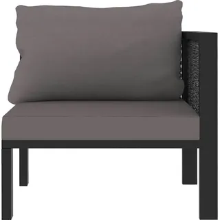 vidaXL Sofa-Eckelement mit Linker Armlehne Poly Rattan Anthrazit - Grau