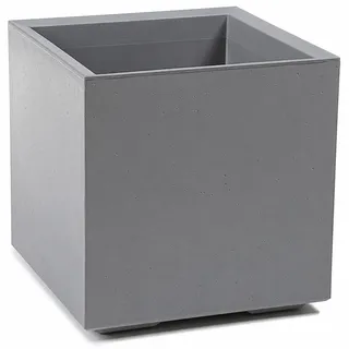 Ondis24 Blumenkübel, Blumentopf Caro Beton Optik Pflanzkübel, pflanzkasten XXL auf Rollen aus Kunststoff 100% Recycled Pflanzkübel groß außen (Grau, 40 cm)