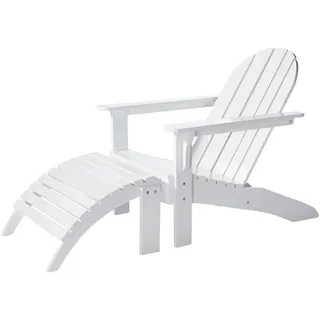 Gardenson Gartenliege , Weiß Hochglanz , Holz , Mahagoni , vollmassiv , 105x88x80 cm , Holzmöbel, Sitzgelegenheiten Holz, Gartenliegen Holz