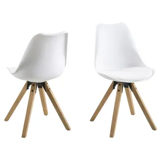 Actona Esszimmerstuhl Dian Leder weiß 2er Set