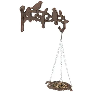 Relaxdays Vogeltränke , Braun , Metall , 25x42x10.5 cm , Dekoration, Gartendeko