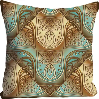 Queence Kissenbezug Ornament 40 x 40 cm Bunt