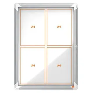 NOBO Schaukasten silber 4x DIN A4, 1 St.