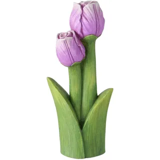 Tulpe , Grün, Lila , Keramik , 15x64x28 cm , Dekoration, Blumen & Blumentöpfe, Kunstblumen
