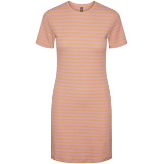 PIECES Damen Pcruka Dress Noos Bc Kleid, Begonia Pink/Stripes:Mock Orange, S EU