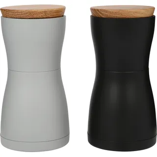 AdHoc Salz- & Pfeffermühle Twin 2tlg. Kunststoff Schwarz, Grau Schwarz /