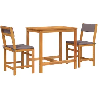 vidaXL 3-tlg. Balkonmöbel-Set mit Kissen Massivholz Akazie - Braun