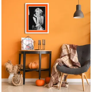 queence Bild mit Rahmen »Marilyn Monroe«, Bilder von Frauen-Film-Filmfiguren-Frau-Schwarz-Weiß, (1 St.), Poster mit buntem Acrylglas Passepartout, orange