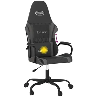 vidaXL Gaming-Stuhl mit Massagefunktion Schwarz und Grau Kunstleder - Grau