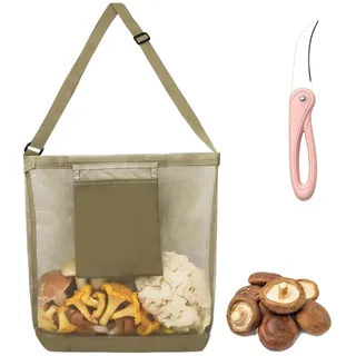 Pilzkorb Pilz Jagdtasche Pilz Sammeltasche | Atmungsaktiv Hält Lebensmittel Frisch Faltbar Für Einfache Aufbewahrung Mit Verstellbaren Schultergurten Ideal Mit Pilzmesser
