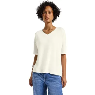 Damen Strick-Look V-Neck T-Shirt