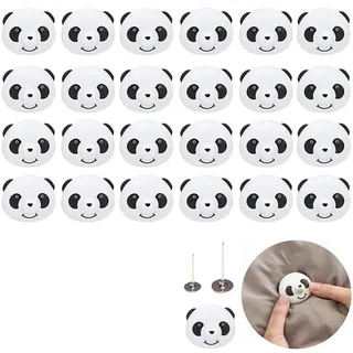Fayemint 24PCS Cute Panda Bettbezug Greifer, Panda Bettdecken Clips, Bettdeckenbezug-Clips Kunststoff, mit Bringen Sie Einen Entsperrer, für Kunststoff Bettdeckenhalter Bettlaken Matratze...
