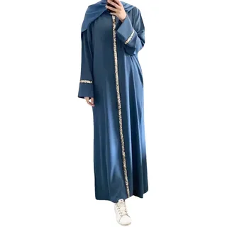 DeaAmyGline Muslimische Kleider Damen Lang Abaya Muslim Maxikleid Chiffon Kleid Langarm Gebetskleid Ramadan Kleidung Islamische Türkische Kaftan in Voller Länge Gebetskleidung für Frauen