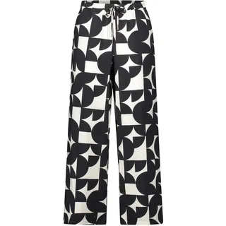 Schlupfhose BETTY & CO "Schlupfhose mit Print", Damen, Gr. 46, EURO, schwarz (schwarz, weiß), Obermaterial: 85% Viskose CV. 15% Polyamid PA., Hosen Schlupfhose