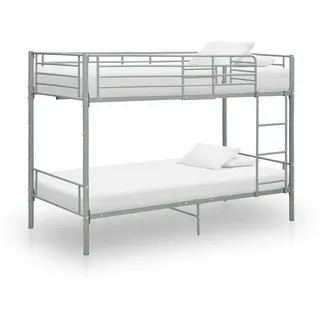 vidaXL Etagenbett grau Metall 90 x 200 cm