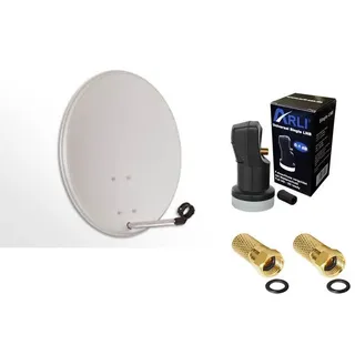 60 cm HD SAT Anlage Digital Single LNB 4K 1 Teilnehmer Schüssel Antenne Single