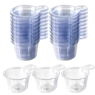 100 Stück Messbecher Einweg Becher Plastik Mixbecher Mischbecher Messbecher Klein Transparente Becher Aus Kunststoff Farbbecher DIY Kristall Epoxy zum Mischen Farbe Fleck (40 Ml)