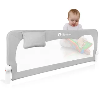 lionelo Hanna Bettgitter Rausfallschutz 150 cm x 66 cm, zusammenklappbar um 180 Grad, luftiges Netz, einfache Montage, Standsafe-Blockade, SecureBelt, stabile Konstruktion