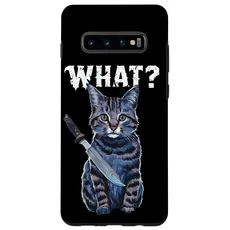 Hülle für Galaxy S10+ Halloween Katze Messer Design Witzige Tier Katzen